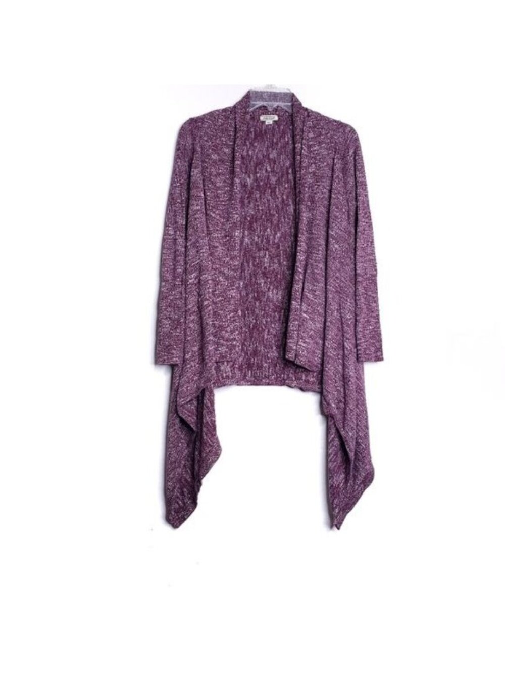 Lucky Brand Maroon Heather Waterfall Cardigan Sweater Women's Size Small